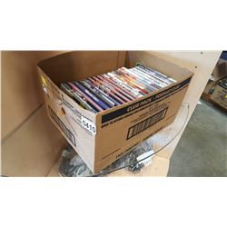 BOX OF VIDEOGAMES AND DVDS