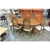 Image 1 : DINING TABLE WITH 2 LEAFS AND SIX CHAIRS