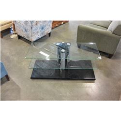 3 TIER GLASS ENTERTAINMENT STAND