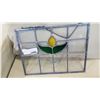 Image 1 : STAINED LEADED GLASS HANGING FLOWER WINDOW