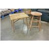 Image 2 : WOOD STOOL AND ENDTABLE