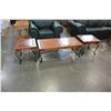 Image 1 : METAL AND WOOD COFFEE AND TWO ENDTABLES SET