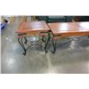 Image 2 : METAL AND WOOD COFFEE AND TWO ENDTABLES SET