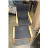 Image 2 : BENTWOOD ARM CHAIR AND OTTOMAN