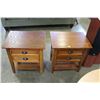 Image 1 : PAIR OF SOLID OAK 2 DRAWER NIGHTSTANDS