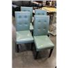 Image 2 : 4 GREEN LEATHER CHAIRS