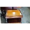 Image 2 : VINTAGE STEP ENDTABLE WITH LEATHER INSERT TOP