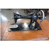 Image 2 : WOOD CASED SINGLE TREADLE BASE SEWING MACHINE