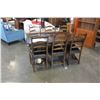 Image 2 : DARK WALNUT DINING TABLE WITH JACKNIFE LEAF AND 6 LEATHER SEAT CHAIRS