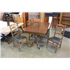 Image 3 : DARK WALNUT DINING TABLE WITH JACKNIFE LEAF AND 6 LEATHER SEAT CHAIRS