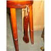 Image 3 : WOODEN SALAD BOWL ON STAND WITH UTENSILS