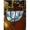Image 2 : STAINED GLASS CANDLE STAND, METAL BUCKET, AND VASE