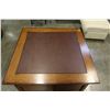 Image 2 : OAK TABLE W/ 4 STORAGE OTTOMAN CHAIRS
