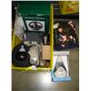 Image 1 : CRATE OF HEAD PHONES, HUMIDIFIER, AND MASSAGER