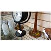 Image 2 : DECORATIVE CLOCK AND HAND PAINTED WOOD CANDLESTICKS
