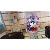 Image 2 : GLASS DOMES WITH GLASS FIGURE EASTERN FIGURE AND FLORAL AND WOOD MUSICAL DISH