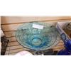Image 2 : PINCHED ART GLASS ROSE BOWL AND BLUE GLASS BOWL AND VASE