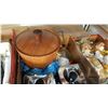 Image 2 : TEAK ICE BUCKET AND METAL CANNISTERS