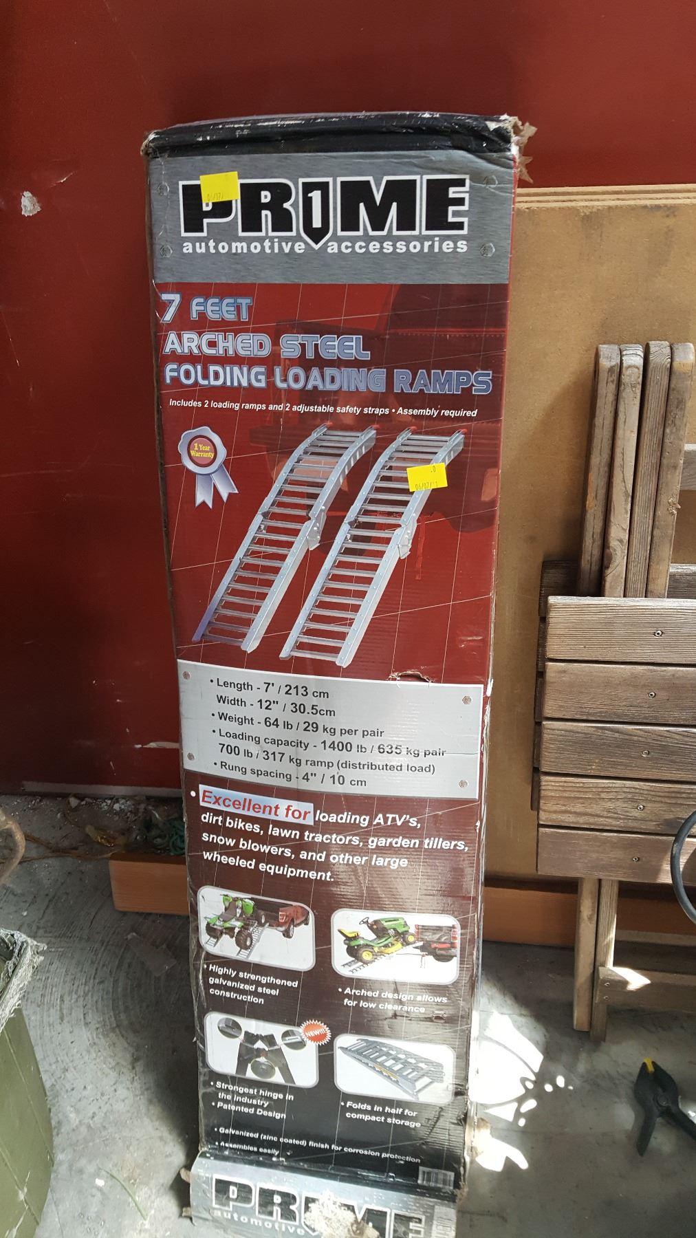 PRIME 7 ARCHED STEEL FOLDING RAMPS IN BOX