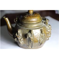 Old-Chinese-Brass Eight-Immortals-8-God-statue- Kettle