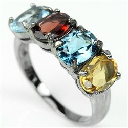 Natural Multi Gemstone Ring