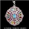 Image 1 : Natural  White  Opal Ruby Sapphire Pendant