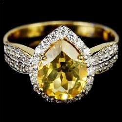 NATURAL  ORANGISH YELLOW CITRINE Ring