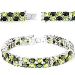 NATURAL CHROME DIOPSIDE, PERIDOT BRACELET