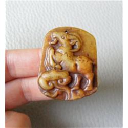 Antique Jade Hand Carved Sheep Pendant