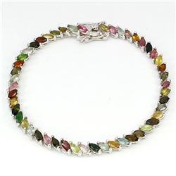 Natural Fancy Color Marquise Tourmaline Bracelet