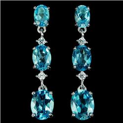 Natural AAA SWISS BLUE TOPAZ Earrings