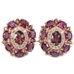 NATURAL PINK RASPBERRY RHODOLITE GARNET Earring