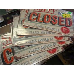Lot of 5 Closed Signs