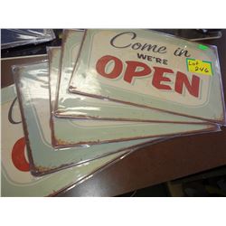 Lot of 5 Open Signs