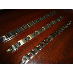 3 Mens stainless steel braclets