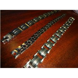 3 Mens stainless steel braclets