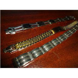 3 Mens stainless steel braclets
