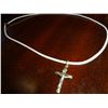 Image 1 : rope cord necklace with 925 Cross