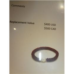 925 Natural Garnet and Pearl Braclet Retail $500