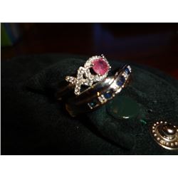 Pair of 925 Ladies rings with natural stones Retail $200.00