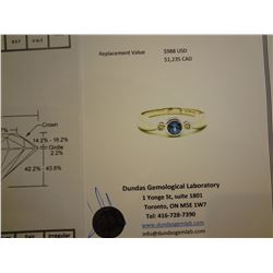 10k Gold .3ct Tanz .03 ct Diamond Ring Retail $1,235 CAD