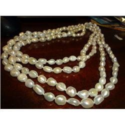 Very long 6 foot fresh water pearl necklace