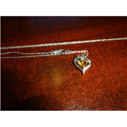 Natural Citrine Chain andd pendant 925