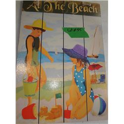 At the beach wooden picture