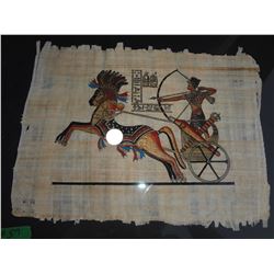Egyptian Painting on Ancient looking paper Framed