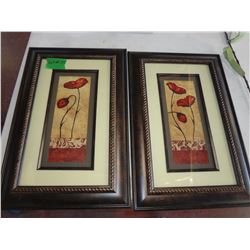 Pair of flower pictures