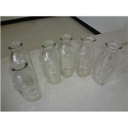 6 Medium Milk Bottles