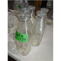 5 Large square milk bottles