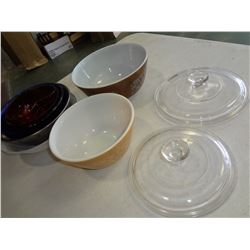 6 Bowls with 2 lids plus 3 candy dishes