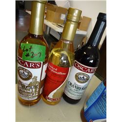 3 Bottles of assorted syrup